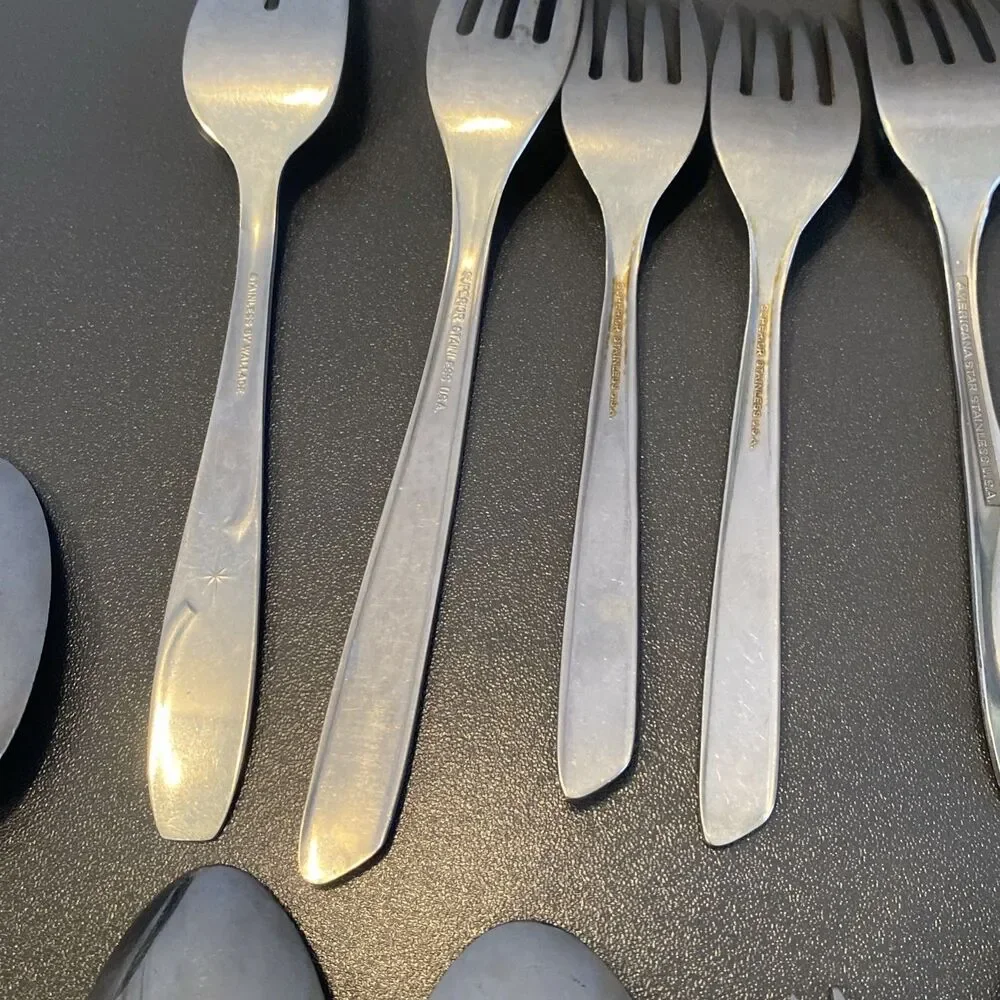 Vintage Atomic Star Starburst Flatware Spoons Forks Mixed Brands Ring Making
